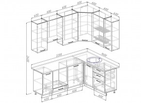 Кухонный гарнитур угловой Графика 2200х1600 (Стол. 26мм) в Казани - kazan.ok-mebel.com | фото 2