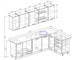 Кухонный гарнитур угловой Графика 2600х1600 (Стол. 26мм) в Казани - kazan.ok-mebel.com | фото 2