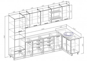 Кухонный гарнитур угловой Графика 3200х1400 (Стол. 26мм) в Казани - kazan.ok-mebel.com | фото 2