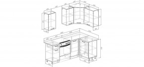 Кухонный гарнитур угловой Каппучино 2000*1200 (Стол. 26мм) в Казани - kazan.ok-mebel.com | фото 2
