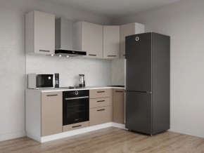 Кухонный гарнитур угловой Каппучино 2200*1000 (Стол. 26мм) в Казани - kazan.ok-mebel.com | фото
