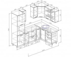 Кухонный гарнитур угловой Капри 2400х1600 (Стол. 26мм) в Казани - kazan.ok-mebel.com | фото 2