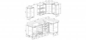 Кухонный гарнитур угловой Санторини 2200*1000 (Стол. 38мм) в Казани - kazan.ok-mebel.com | фото 2