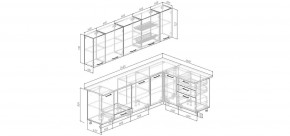 Кухонный гарнитур угловой Санторини 2600*1600 (Стол. 26мм) в Казани - kazan.ok-mebel.com | фото 2