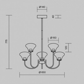 Люстра на штанге Maytoni Dynasty MOD402PL-L20BS3K в Казани - kazan.ok-mebel.com | фото 6