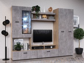 Нэнси New Центральная секция (ЛДСП) Бетон светлый/Сонома в Казани - kazan.ok-mebel.com | фото 2