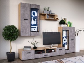 Нэнси New Тумба ТВ ЛДСП (2дв.+1ящ.) Бетон светлый/Сонома в Казани - kazan.ok-mebel.com | фото 3