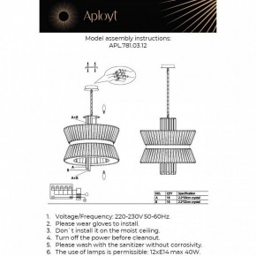 Подвесной светильник Aployt Virzhiniya APL.781.03.12 в Казани - kazan.ok-mebel.com | фото 3