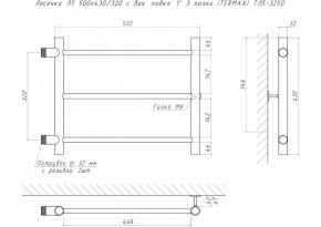 Полотенцесушитель Лесенка Л5 500х430/320 с бок. подкл. 1" 3 полки (TERMAX) ТЛ5-3250 в Казани - kazan.ok-mebel.com | фото 2