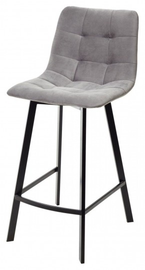 Полубарный стул CHILLI-QB SQUARE светло-серый #26, велюр / черный каркас (H=66cm) М-City в Казани - kazan.ok-mebel.com | фото
