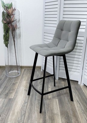 Полубарный стул CHILLI-QB SQUARE светло-серый #26, велюр / черный каркас (H=66cm) М-City в Казани - kazan.ok-mebel.com | фото 2