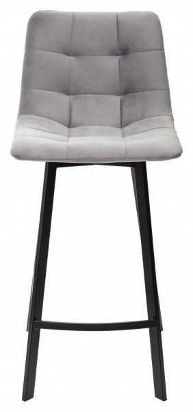 Полубарный стул CHILLI-QB SQUARE светло-серый #26, велюр / черный каркас (H=66cm) М-City в Казани - kazan.ok-mebel.com | фото 3