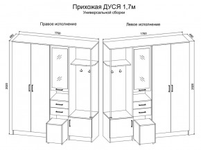 Прихожая Дуся 1.7 УНИ (Дуб Бунратти/Белый Бриллиант) в Казани - kazan.ok-mebel.com | фото 2