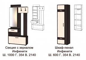 ИНФИНИТИ Прихожая (Секция с зеркалом + шкаф-пенал) в Казани - kazan.ok-mebel.com | фото 3