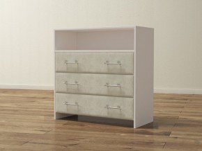PROxSON Комод Varna (ЛДСП Белая+ткань Белый/Savana Milk (молочный)) 90x40 в Казани - kazan.ok-mebel.com | фото