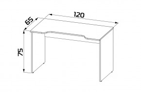 S01286 ВАРДИГ K3 стол компьютерный 120x65x75, белый/серый в Казани - kazan.ok-mebel.com | фото 3