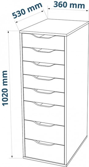 S01415 Ингар 8 комод 36x102x53, серо-бирюзовый в Казани - kazan.ok-mebel.com | фото