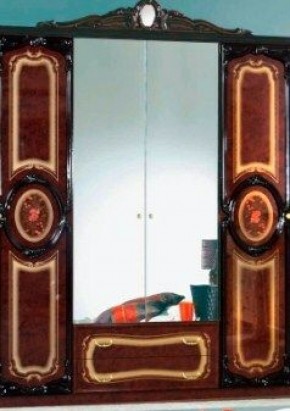 Шкаф 4-х дверный с зеркалами (01.144) Роза (могано) в Казани - kazan.ok-mebel.com | фото