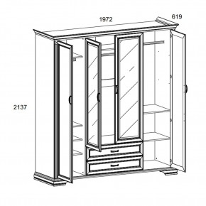 Шкаф 4D2S Z , MONAKO, цвет Сосна винтаж в Казани - kazan.ok-mebel.com | фото