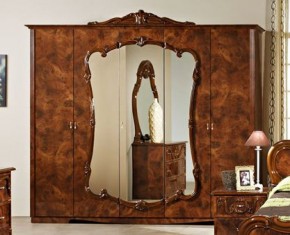 Шкаф 5-и дверный с зеркалами (20.145) Тициана (орех) в Казани - kazan.ok-mebel.com | фото
