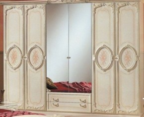 Шкаф 6-и дверный с зеркалами (01.146) Роза (беж) в Казани - kazan.ok-mebel.com | фото