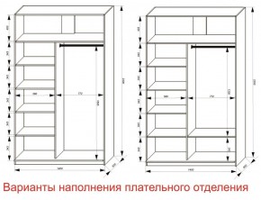 Шкаф-купе 1400 серии SOFT D6+D6+B2+PL3 (2 ящика+2штанги) профиль «Капучино» в Казани - kazan.ok-mebel.com | фото 7