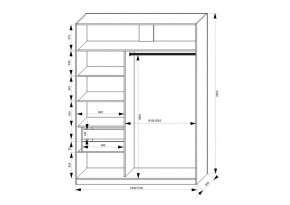 Шкаф-купе 1500 серии NEW CLASSIC K3+K3+B2+PL1 (2 ящика+1 штанга) профиль «Капучино» в Казани - kazan.ok-mebel.com | фото 3