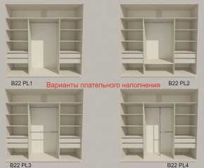 Шкаф-купе 2100 серии SOFT D2+D7+D3+B22+PL2 (по 2 ящика лев/прав+1штанга+1полка) профиль «Графит» в Казани - kazan.ok-mebel.com | фото 6