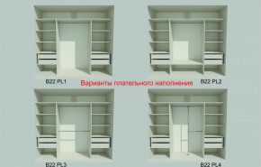 Шкаф-купе 2450 серии NEW CLASSIC K6Z+K1+K6+B22+PL2 (по 2 ящика лев/прав+1 штанга+1 полка) профиль «Капучино» в Казани - kazan.ok-mebel.com | фото 6