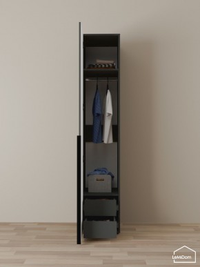 Шкаф Linnea MHR-1-3 2050х400х510 (Графит-М 11.1.25) в Казани - kazan.ok-mebel.com | фото 3