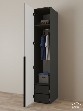 Шкаф Linnea MHR-1-3 2050х400х510 (Графит-М 11.1.25) в Казани - kazan.ok-mebel.com | фото 5