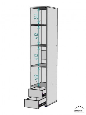 Шкаф Linnea MHR-1PO-4 2050х400х510 (Белый-М 11.1.2) в Казани - kazan.ok-mebel.com | фото 3