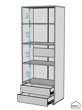 Шкаф Linnea MHR-2-4 2050х800х510 (Графит-М 11.1.25) в Казани - kazan.ok-mebel.com | фото 3