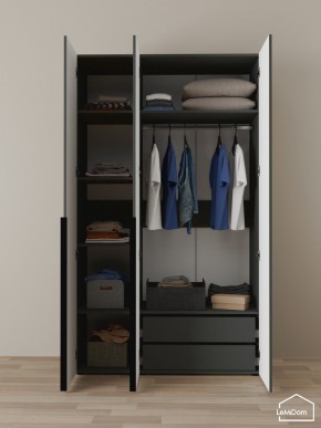 Шкаф Linnea MHR-3-2 2050х1200х510 (Графит-М 11.1.25) в Казани - kazan.ok-mebel.com | фото 5