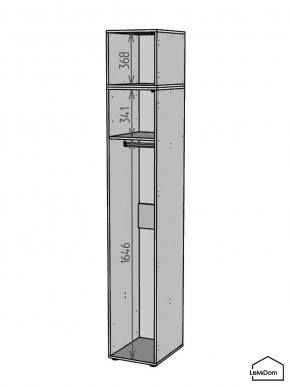 Шкаф с антресолью Linnea MHR-1A-1 2450х400х510 (Графит-М 11.1.25) в Казани - kazan.ok-mebel.com | фото 3