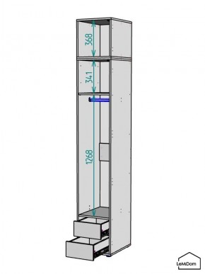 Шкаф с антресолью Linnea MHR-1A-3 2450х400х510 (ДВ-М 11.1.25) в Казани - kazan.ok-mebel.com | фото 3