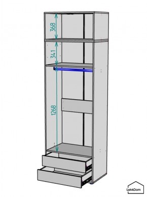 Шкаф с антресолью Linnea MHR-2A-3 2450х800х510 (ДВ-М 11.1.25) в Казани - kazan.ok-mebel.com | фото 3