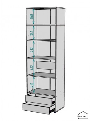 Шкаф с антресолью Linnea MHR-2A-4 2450х800х510 (ДВ-М 11.1.25) в Казани - kazan.ok-mebel.com | фото 3