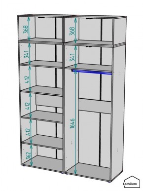 Шкаф с антресолью Linnea MHR-4A-1 2450х1600х510 (Графит-М 11.1.25) в Казани - kazan.ok-mebel.com | фото 3