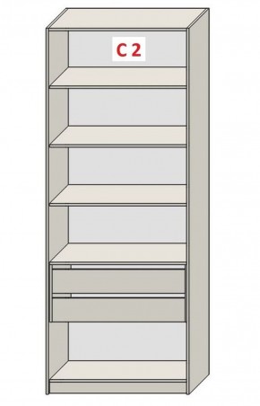 Шкаф СТАНДАРТ С1 без ящика серия "ГЕСТИЯ" (Светло-серый/Дуб Небраска натуральный) 800*520*2300 в Казани - kazan.ok-mebel.com | фото 6
