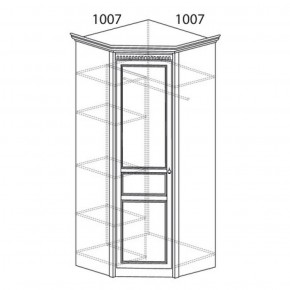 Шкаф угловой №183 "Лючия" Фасад зеркало (Угол 1007*1007) Дуб оксфорд серый в Казани - kazan.ok-mebel.com | фото 2