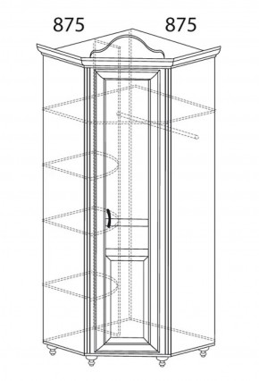 Шкаф угловой №562 "Алиса" (угол 875*875) в Казани - kazan.ok-mebel.com | фото 2