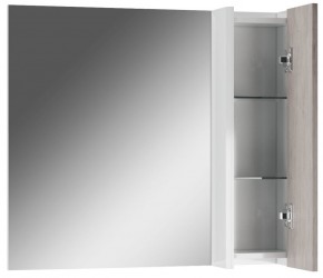 Шкаф-зеркало Uno 80 Дуб серый левый/правый Домино (DU1504HZ) в Казани - kazan.ok-mebel.com | фото 3