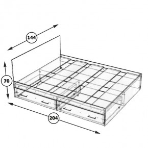 Стандарт Кровать с ящиками 1400, цвет дуб сонома, ШхГхВ 143,5х203,5х70 см., сп.м. 1400х2000 мм., без матраса, основание есть в Казани - kazan.ok-mebel.com | фото 6