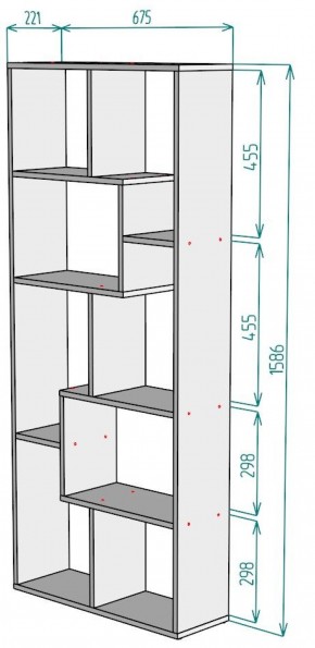 Стеллаж S8 1586х675х221 в Казани - kazan.ok-mebel.com | фото 2