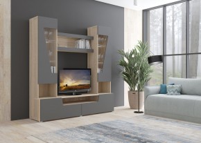 Стенка АНТАЛИЯ 2 (Сонома/Графит софт) в Казани - kazan.ok-mebel.com | фото 3
