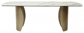 Стол BRONTE 220 KL-188 Контрастный мрамор матовый, итальянская керамика/ Шампань, ®DISAUR в Казани - kazan.ok-mebel.com | фото 2
