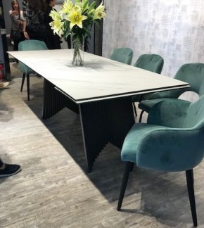 Стол IVAR 180 MARBLES KL-99 Белый мрамор, итальянская керамика/серый, ®DISAUR в Казани - kazan.ok-mebel.com | фото 6