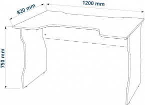 Стол компьютерный ВАРДИГ K1 120x82, антрацит/фиолетовый в Казани - kazan.ok-mebel.com | фото 3