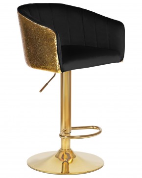 Стул барный DOBRIN DARCY GOLD SHINY, черный велюр с золотыми пайетками в Казани - kazan.ok-mebel.com | фото 2